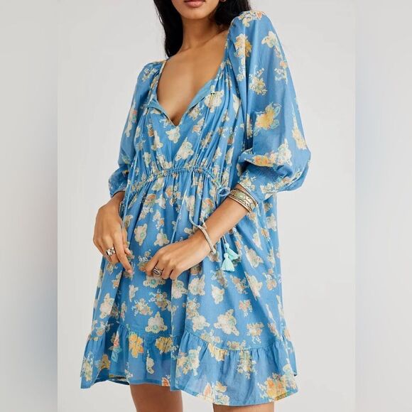 FREE PEOPLE Camilla Mini River/Blue Size Small - Picture 1 of 10